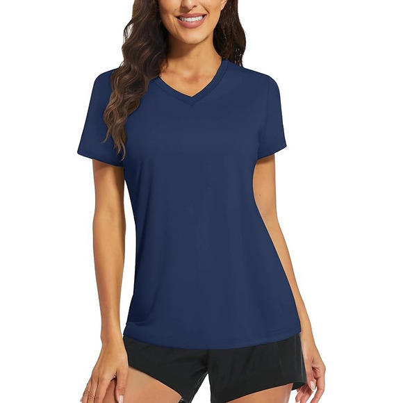 Karen Scott Navy V-Neck T-Shirt - Plus Size XXL - Women's Tops - Picture 2 of 3